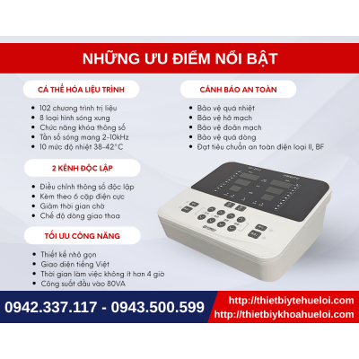 Máy điện xung giao thoa 2 kênh thế hệ mới Máy điện xung giao thoa 2 kênh thế hệ mới